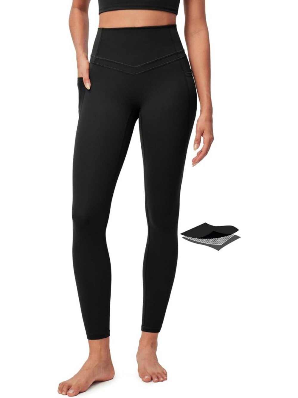 High-Waisted Compression Leggings with Pockets for Women - Tummy Control Yoga